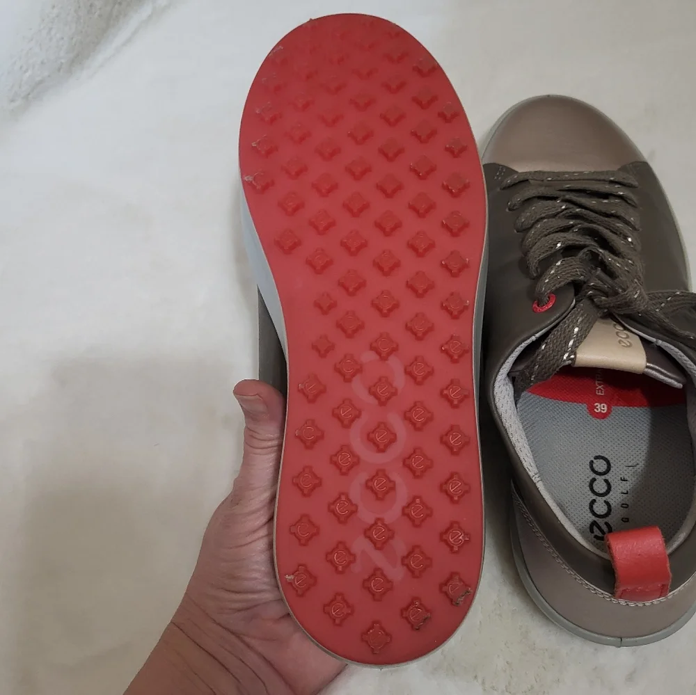 Ecco Womens Gray Leather golf shoes Sz 39 - Picture 6 of 6